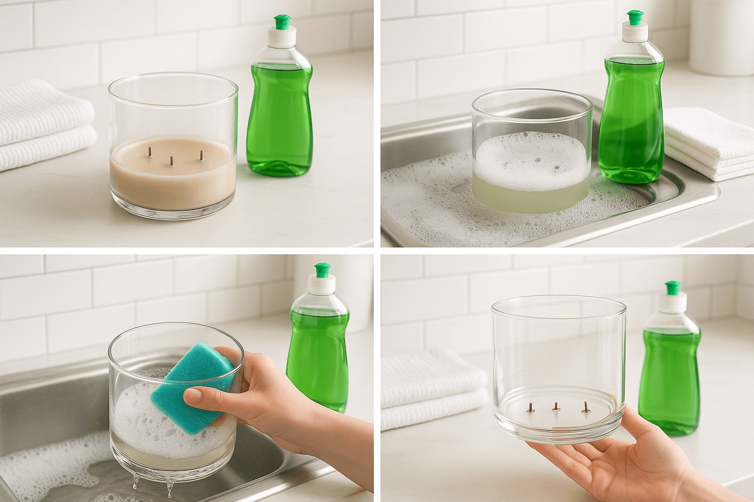 Réutiliser vos pots de chandelle : en quatre image